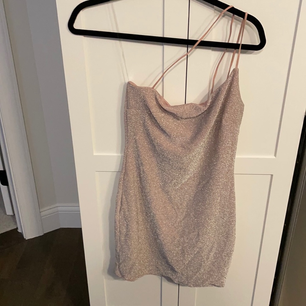 Pink, Sparkly, One Shoulder Dress